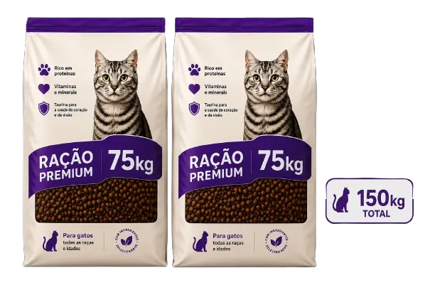 150kg de ração para gatos